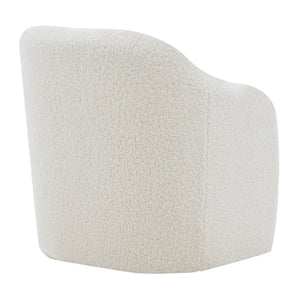 Zella Faux Shearling Fabric Accent Arm Chair In Shearling Beige