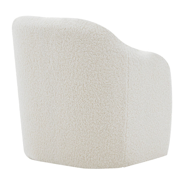 Zella Faux Shearling Fabric Accent Arm Chair In Shearling Beige