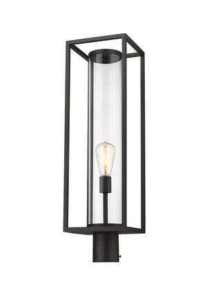 Dunbroch 1 Light Outdoor Post Mount Fixture in Black Finish