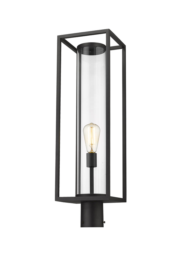 Dunbroch 1 Light Outdoor Post Mount Fixture in Black Finish
