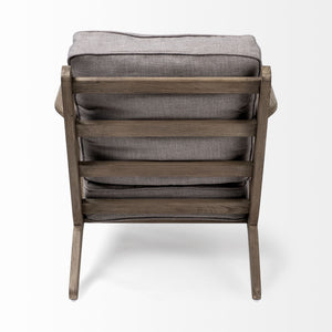 Olympus II Flint Gray Fabric Covered Wooden Frame Accent Chair