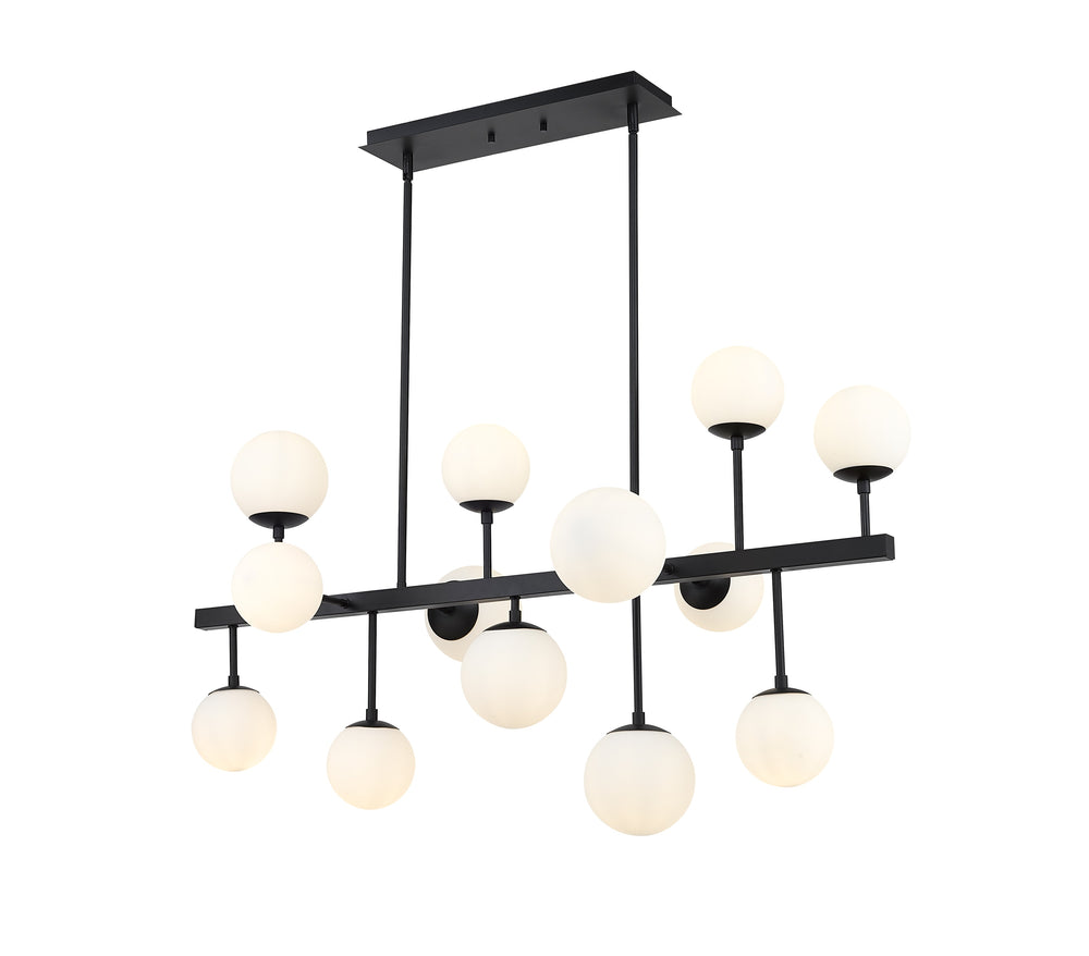 Midnetic 13 Light Island/Billiard in Matte Black Finish