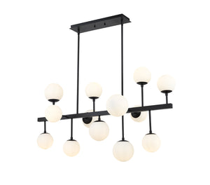 Midnetic 13 Light Island/Billiard in Matte Black Finish