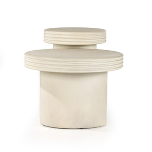 Grecia Outdoor End Table Set In White