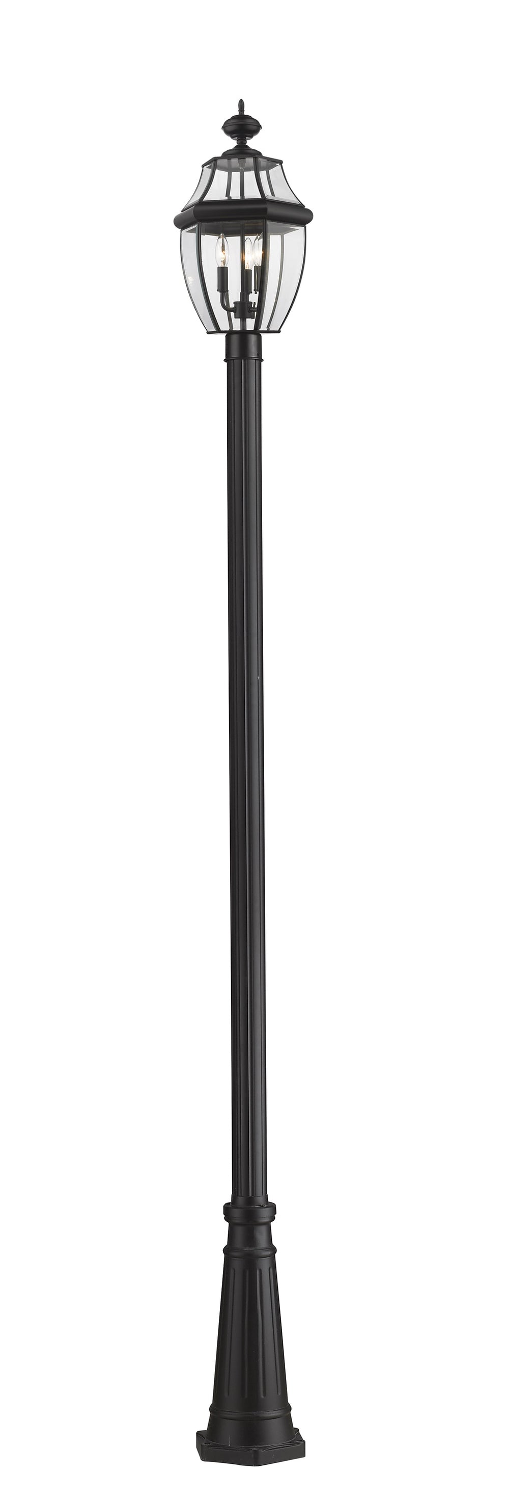 Westover 3 Light Outdoor Post Mounted Fixture in Black Finish