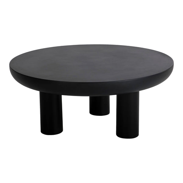 Rocca Black Coffee Table with Stone Top