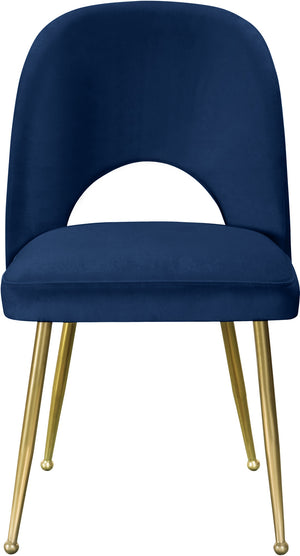 Ramon Dining Chair In Navy Velvet