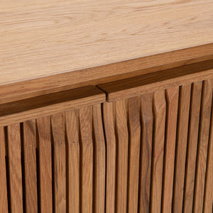 Roya Solid Wood 4-Door Cabinet in Tawny Brown Finish