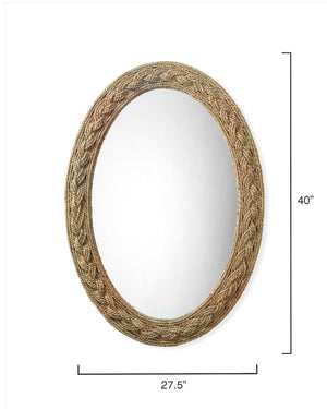 Lark Braided Seagrass Oval Mirror