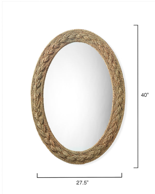 Lark Braided Seagrass Oval Mirror