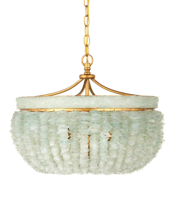Bayou Pendant In Contemporary Gold Leaf & Seaglass
