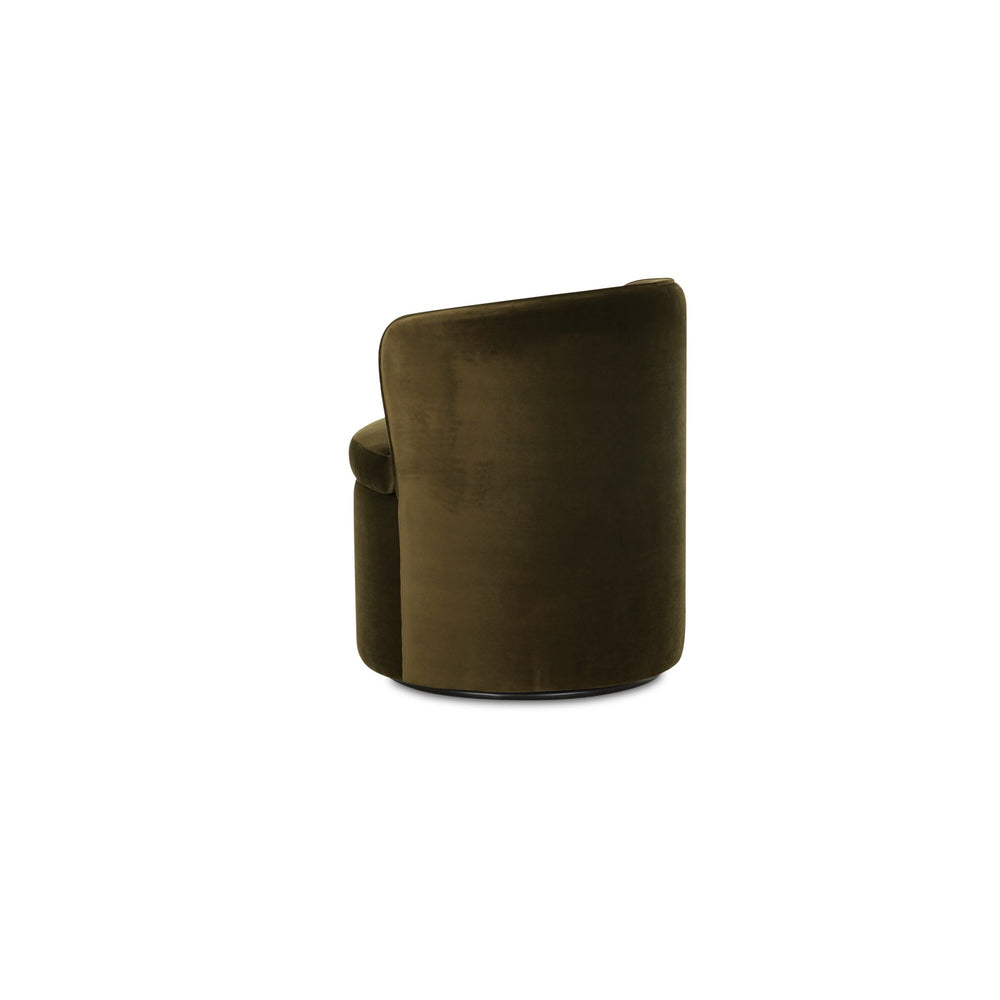 Moe's Dane Swivel Dining Chair in Faux Green Mohair