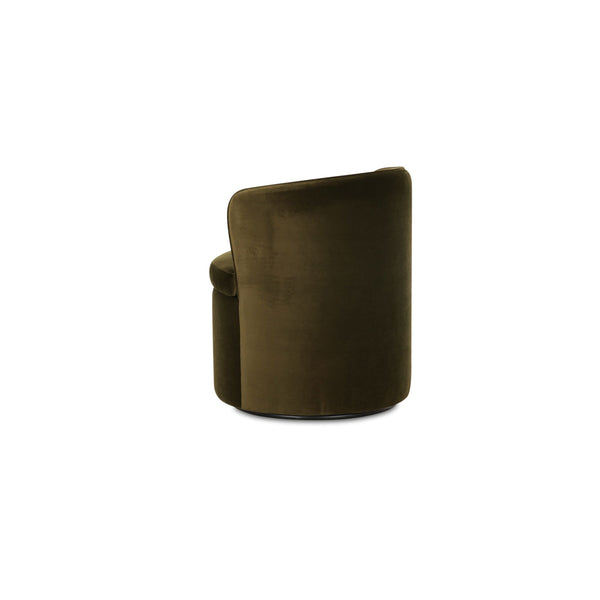 Moe's Dane Swivel Dining Chair in Faux Green Mohair