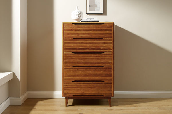 Currant Five Drawer High Chest, Amber