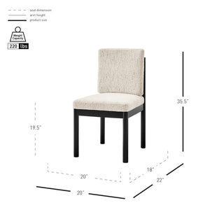 Melvin KD Chenille Dining Side Chair Black Frame, Concord Cream 