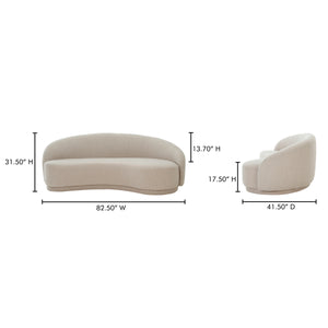 Moe's Excelsior Sofa in Shiitake Beige Boucle
