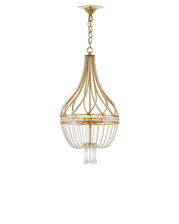 Ingénue Gold Chandelier In Antique Gold Leaf