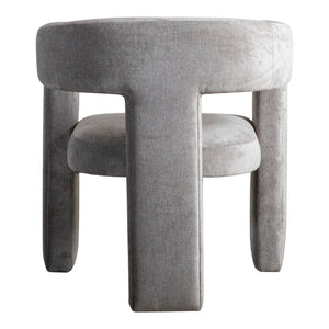 Elo Armchair in Light Grey with Plywood Frame