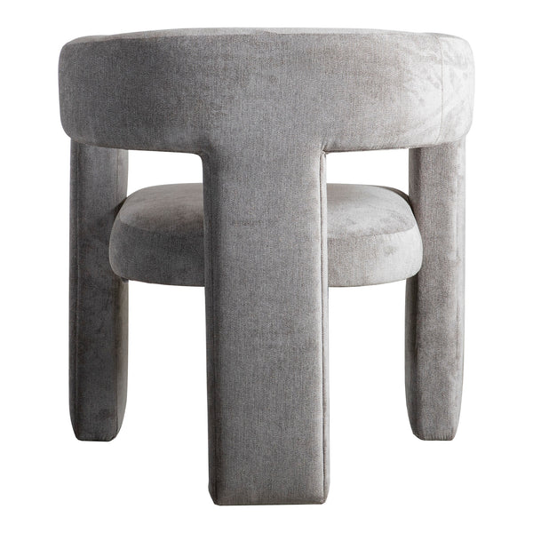 Elo Armchair in Light Grey with Plywood Frame