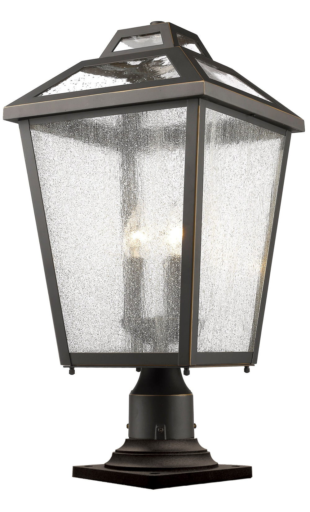 Bayland 3 Light Outdoor Pier Mount Light in Oil Rubbed Bronze Finish