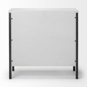 Savannah White Fir Veneer w/ Gray Metal 2-Door Accent Cabinet