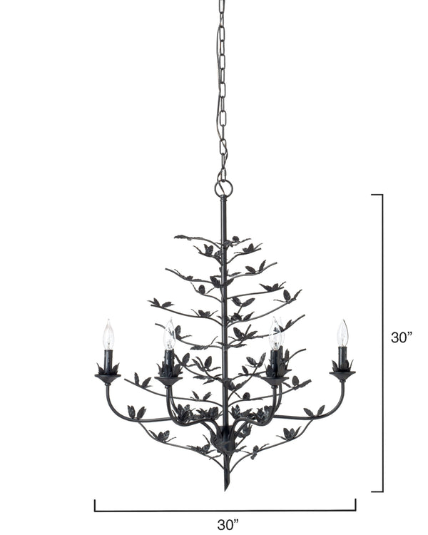 Blooming Iron 6-Light Chandelier, Black