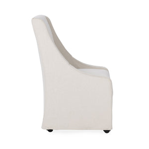 Warwick Upholstered Rolling Dining Chair - Sandy Tan
