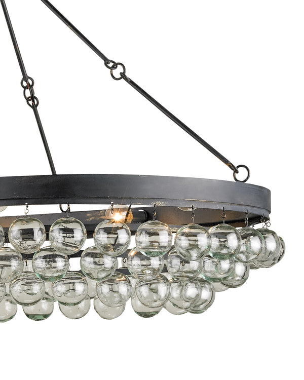 Balthazar Oval Chandelier In French Black