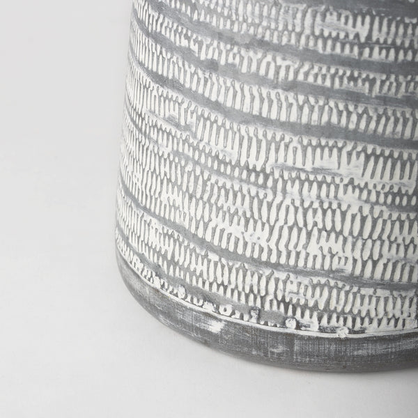 Serena II 11.2H Large Gray/White Textured Metal Jug