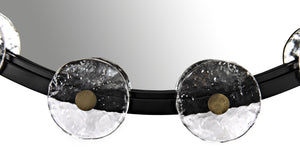 Moira Mirror with Glass Details, Black Metal