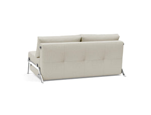 CUBED QUEEN SOFA BED in MIXED DANCE NATURAL FABRIC WITH Chrome legs 527