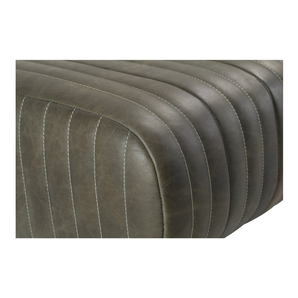 Moe's Endora Bench in Charred Olive Leather