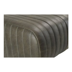 Moe's Endora Bench in Charred Olive Leather
