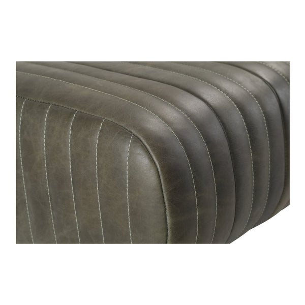 Moe's Endora Bench in Charred Olive Leather