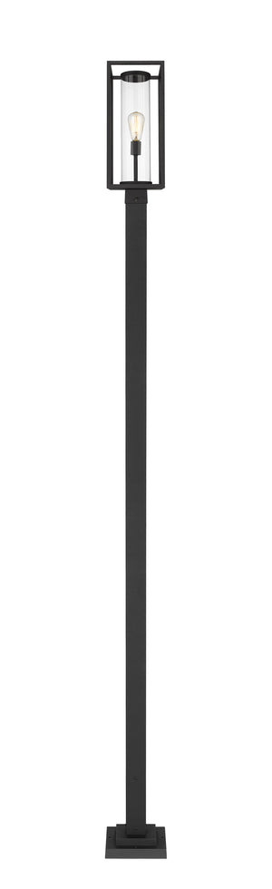 Dunbroch 1 Light Outdoor Post Mounted Fixture in Black Finish