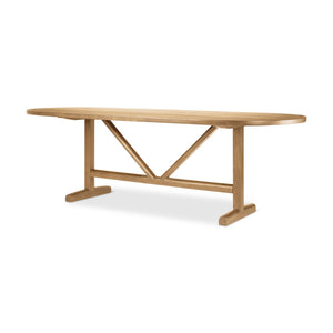 Viktor 94"L Light Brown Solid Wood Dining Table