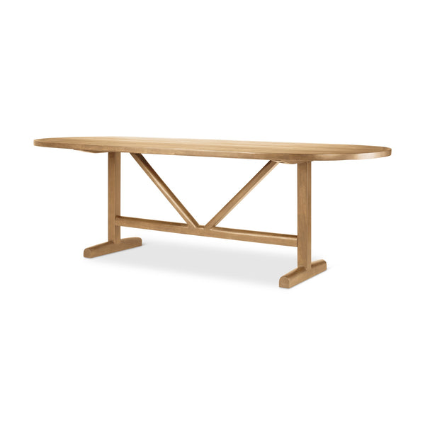 Viktor 94"L Light Brown Solid Wood Dining Table