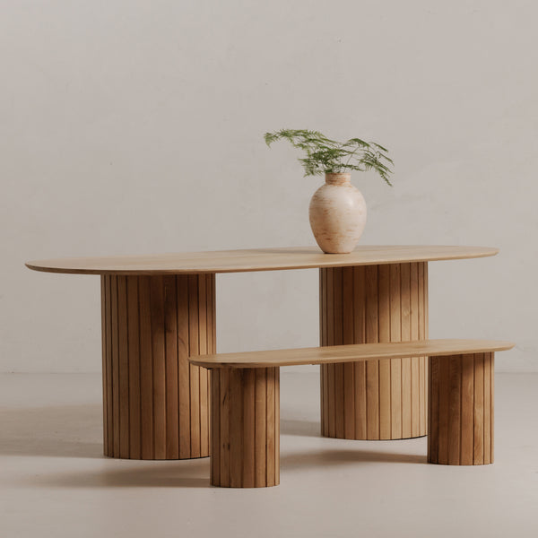 Povera Dining Bench in Natural Oak