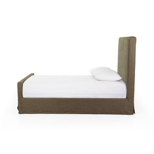 Daphne Slipcover Queen Bed - Brussels Coffee