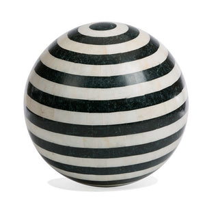 Sphere Inlaid Stone 16.5" Stripe