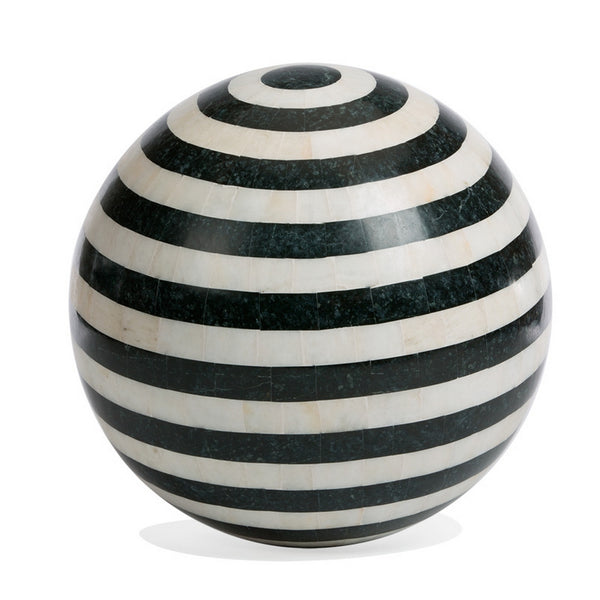 Sphere Inlaid Stone 16.5" Stripe