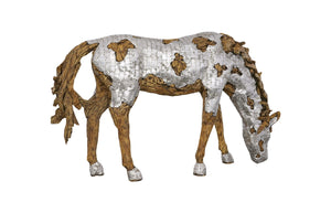 Mustang Horse Armored Sculpture, Grazing