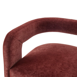 Althea Velvet Accent Arm Chair, Dainty Maroon