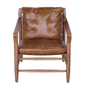 Luther Chair, Cuba Brown Leather W/Canvas