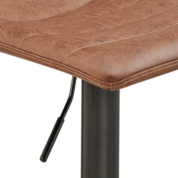 Koa KD PU Gaslift Swivel Bar Stool, Umber Brown