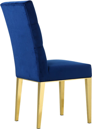 Orville Dining Chair In Navy Velvet
