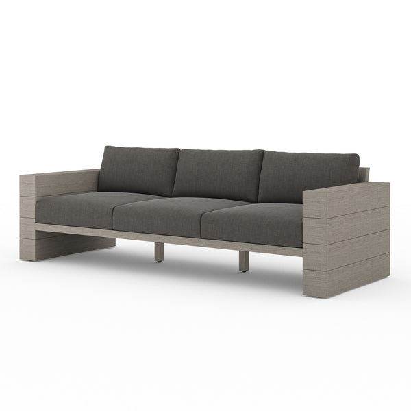 Leroy Outdoor Sofa 96" in Grey and Charcoal