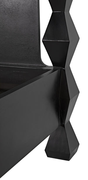 Brancusi Bed, Queen, Hand Rubbed Black