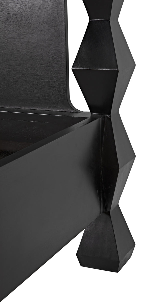 Brancusi Bed, Queen, Hand Rubbed Black