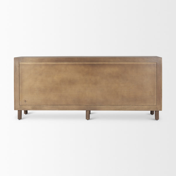 Astrid 71L x 17W x 30.3H Medium Brown Solid Wood 6 Drawer Sideboard